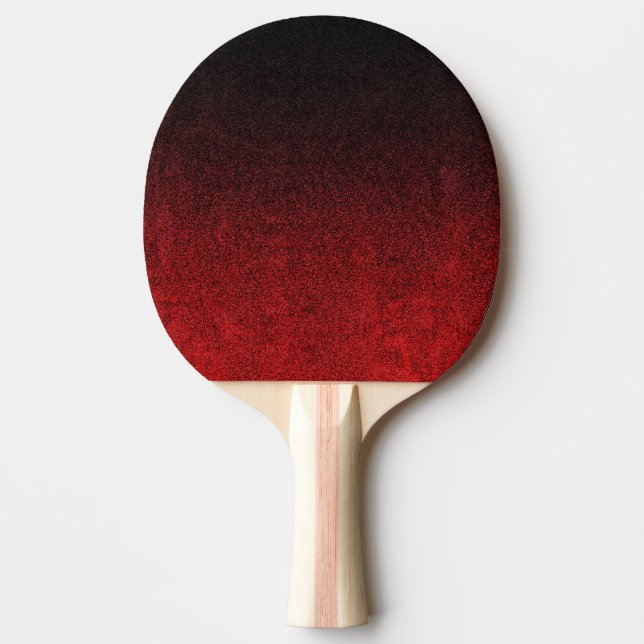 Falln Red & Black Glitter Gradient Ping Pong Paddle (Front)