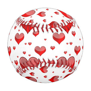 Falln Red Hearts (You Choose Background Colour!) Baseball