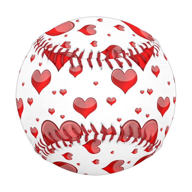 Falln Red Hearts (You Choose Background Colour!) Baseball (Front)