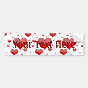 Falln Red Hearts (You Choose Background Colour!) Bumper Sticker