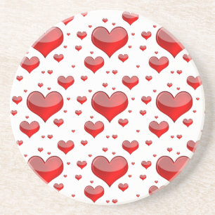 Falln Red Hearts (You Choose Background Colour!) Coaster