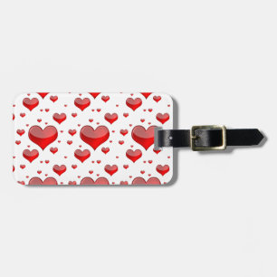 Falln Red Hearts (You Choose Background Colour!) Luggage Tag