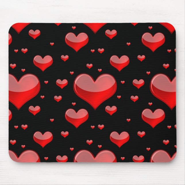 Falln Red Hearts (You Choose Background Colour!) Mouse Pad (Front)