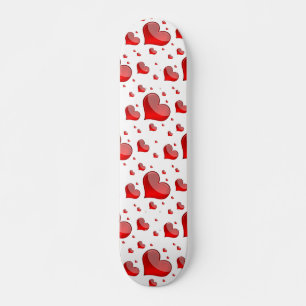 Falln Red Hearts (You Choose Background Colour!) Skateboard