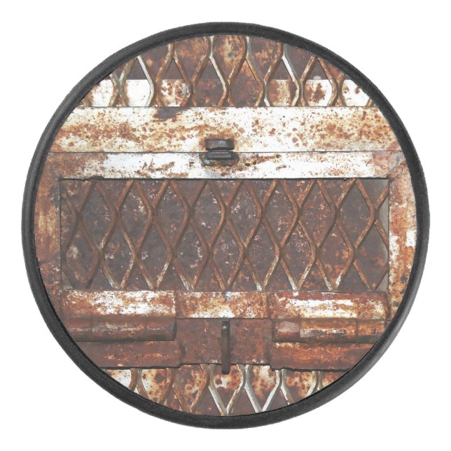 Falln Rusted Window Hockey Puck (Front)
