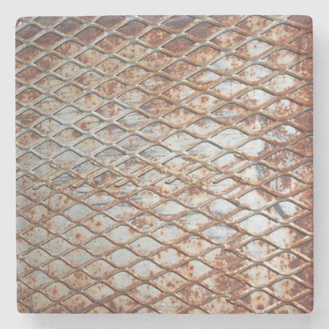 Falln Rusty Grate Stone Coaster (Front)