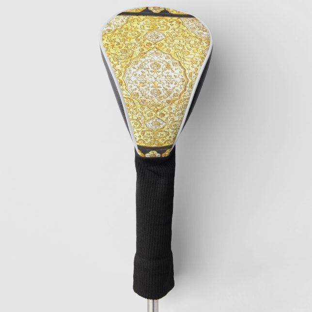 Falln Sacred Gold Golf Head Cover (Front)