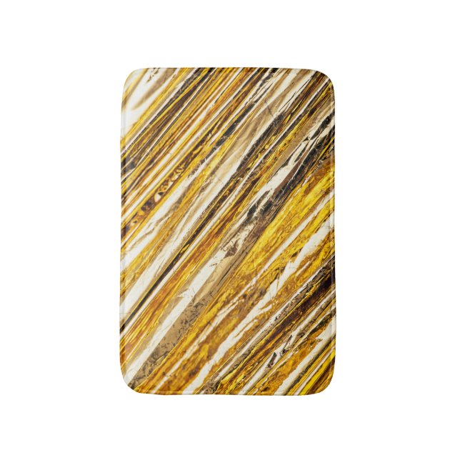 Falln Shimmering Gold Foil Bath Mat (Front Vertical)