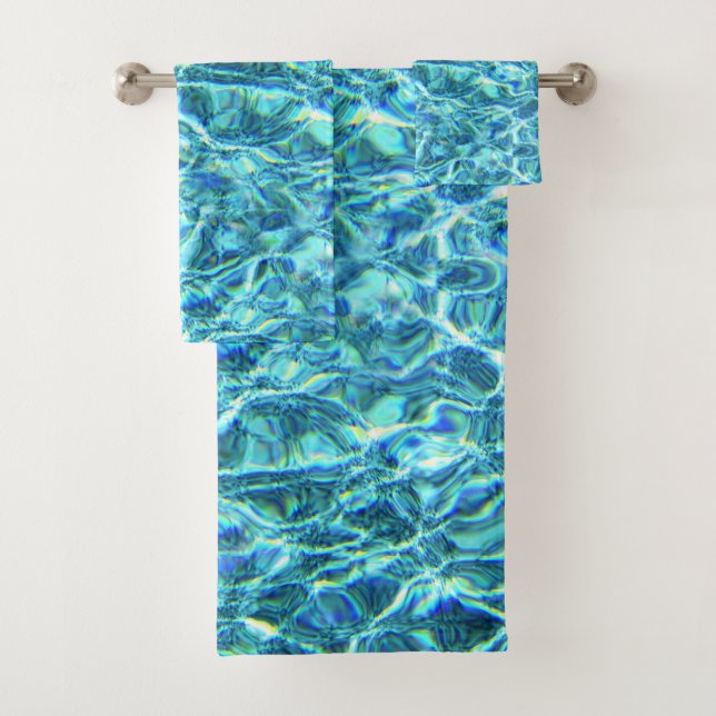 Falln Shimmering Water Bath Towel Set (Insitu)