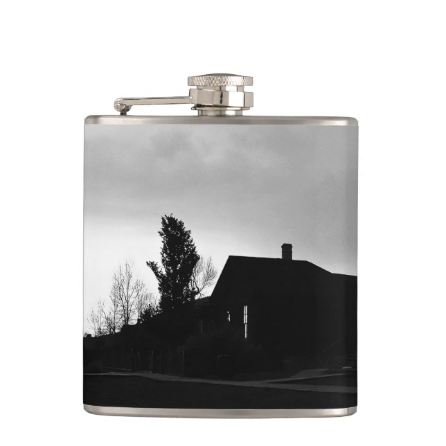 Falln Silhouetted Stillness Hip Flask (Front)