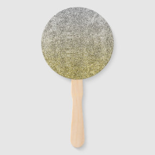 Falln Silver and Gold Glit Gradient Hand Fan