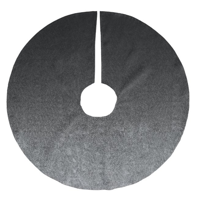 Falln Silver & Black Glitter Gradient Brushed Polyester Tree Skirt (Front)