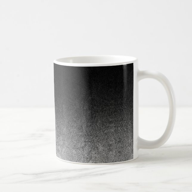 Falln Silver & Black Glitter Gradient Coffee Mug (Right)