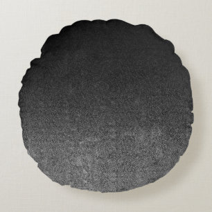 Falln Silver & Black Glitter Gradient Round Cushion