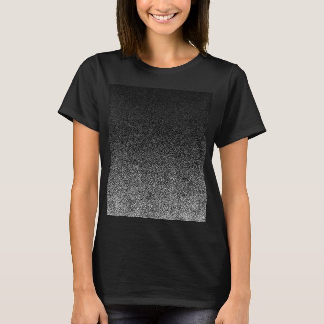 Falln Silver & Black Glitter Gradient T-Shirt (Front)