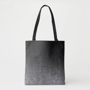 Falln Silver & Black Glitter Gradient Tote Bag
