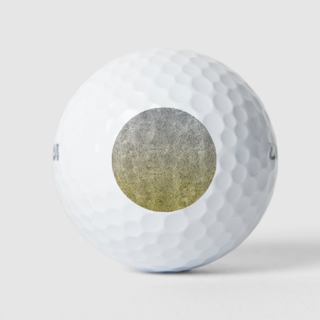 Falln Silver & Gold Glitter Gradient Golf Balls (Front)