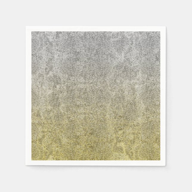 Falln Silver & Gold Glitter Gradient Napkin (Front)