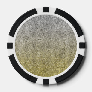 Falln Silver & Gold Glitter Gradient Poker Chips