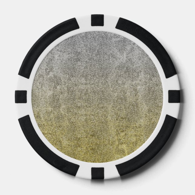 Falln Silver & Gold Glitter Gradient Poker Chips (Front)