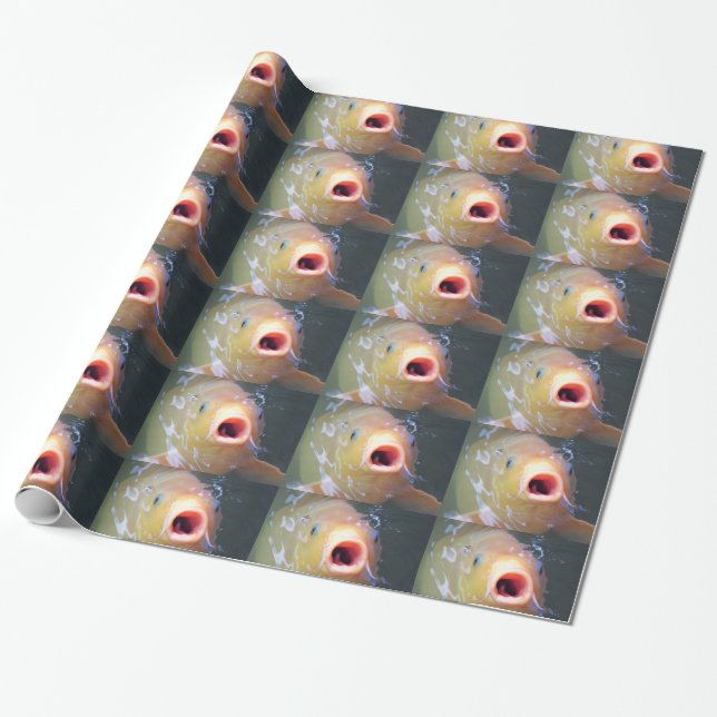 Falln Singing Ghost Koi Wrapping Paper (Unrolled)