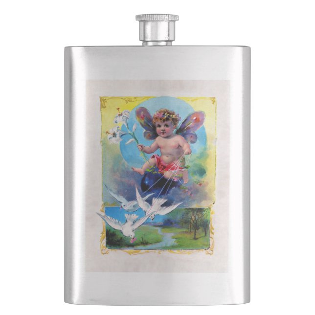 Falln Spring Time Fairy Hip Flask (Front)