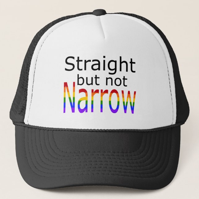 Falln Straight But Not Narrow (black text) Trucker Hat (Front)