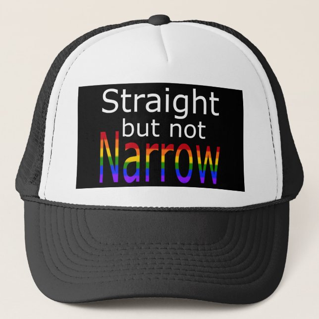 Falln Straight But Not Narrow (white text) Trucker Hat (Front)