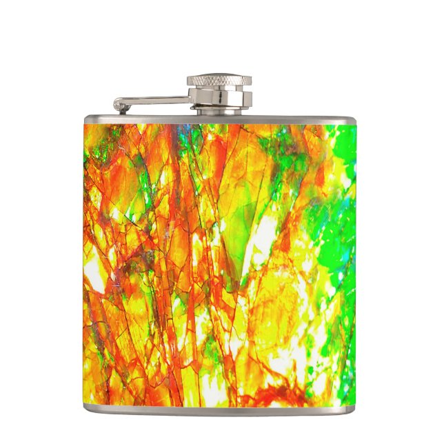 Falln Sunset Ammolite Hip Flask (Front)