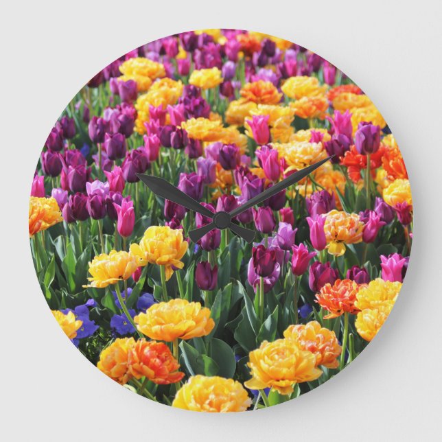 Falln Sunset Floral River Large Clock (Front)
