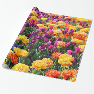 Falln Sunset Floral River Wrapping Paper