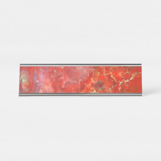 Falln Sunset Splatter Stones Desk Name Plate (Front)