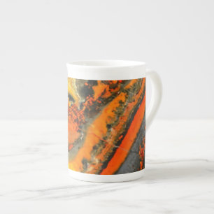 Falln Swirled Orange Stones Bone China Mug