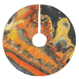 Falln Swirled Orange Stones Brushed Polyester Tree Skirt