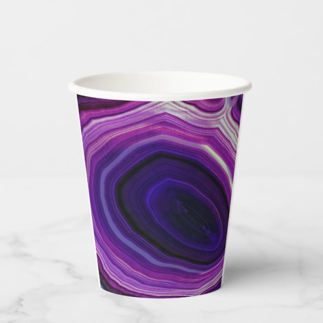 Falln Swirled Purple Geode Paper Cups (Front)