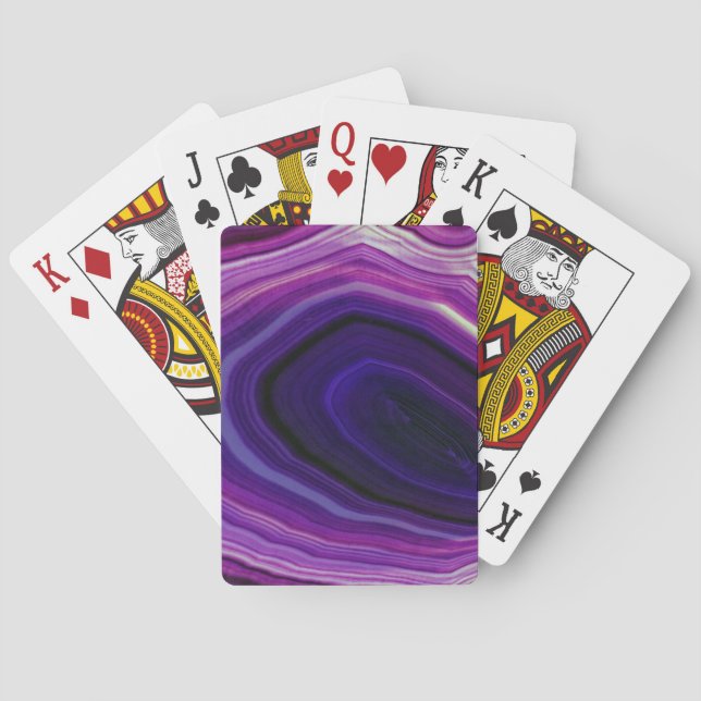 Falln Swirled Purple Geode Playing Cards (Back)