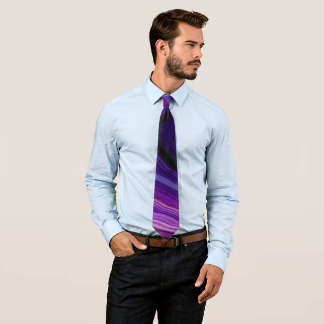 Falln Swirled Purple Geode Tie (In Situ)