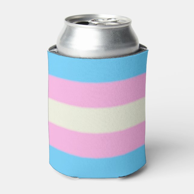 Falln Transgender Pride Flag Can Cooler (Can Front)