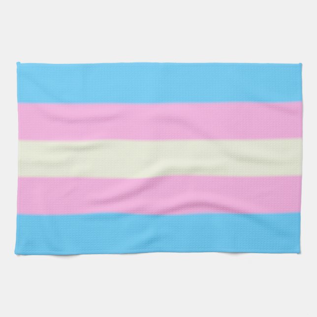 Falln Transgender Pride Flag Tea Towel (Horizontal)