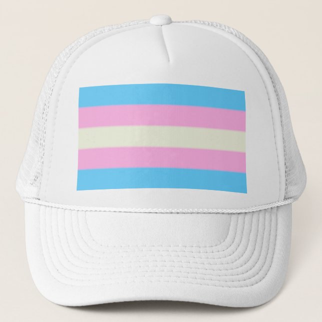 Falln Transgender Pride Flag Trucker Hat (Front)