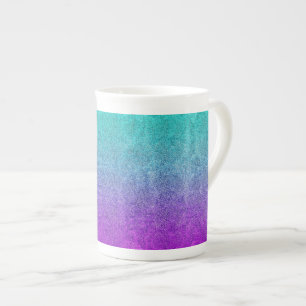 Falln Tropical Dusk Glitter Gradient Bone China Mug