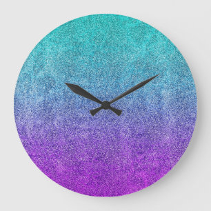 Falln Tropical Dusk Glitter Gradient Large Clock