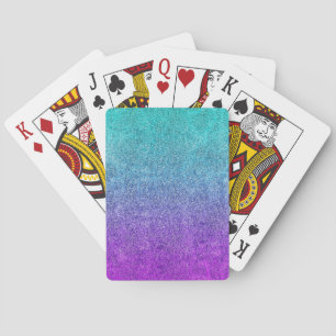 Falln Tropical Dusk Glitter Gradient Playing Cards