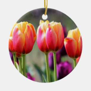 Falln Tulips Aflame Ceramic Ornament