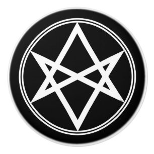Falln Unicursal Hexagram White Ceramic Knob