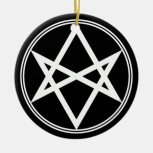Falln Unicursal Hexagram White Ceramic Ornament