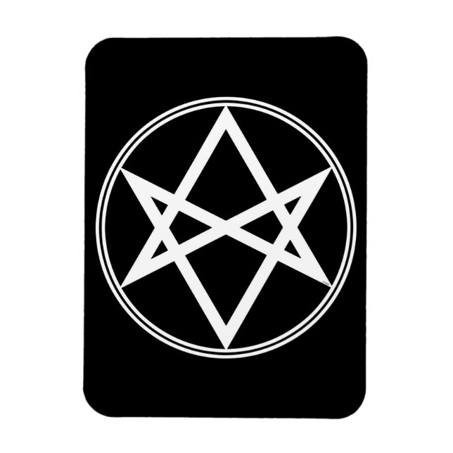 Falln Unicursal Hexagram White Magnet (Vertical)