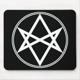 Falln Unicursal Hexagram White Mouse Pad