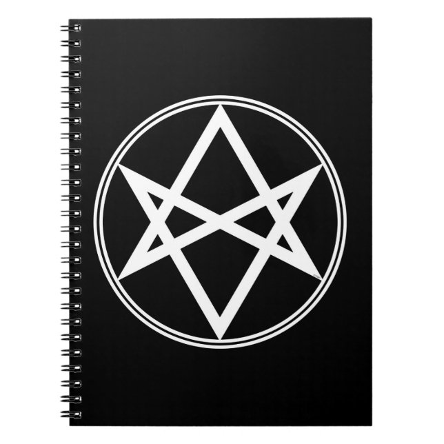 Falln Unicursal Hexagram White Notebook (Front)