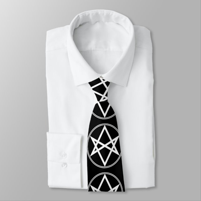 Falln Unicursal Hexagram White Tie (Tied)